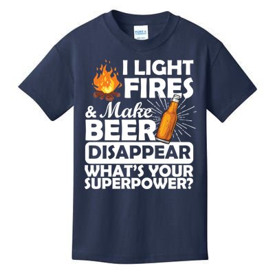 Light Fires Make Beer Disappear Superpower  Kids T-Shirt