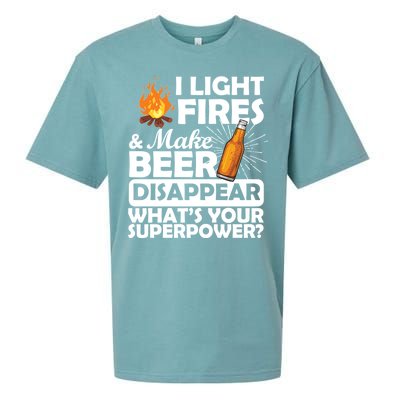 Light Fires Make Beer Disappear Superpower  Sueded Cloud Jersey T-Shirt