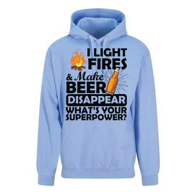 Light Fires Make Beer Disappear Superpower  Unisex Surf Hoodie