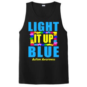 Light It Up Blue Autism Awareness Puzzle Pieces PosiCharge Competitor Tank