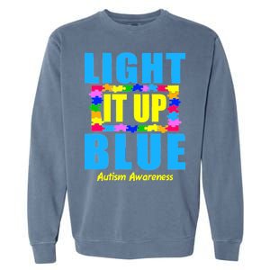 Light It Up Blue Autism Awareness Puzzle Pieces Garment-Dyed Sweatshirt