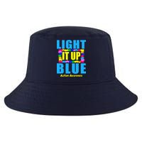 Light It Up Blue Autism Awareness Puzzle Pieces Cool Comfort Performance Bucket Hat