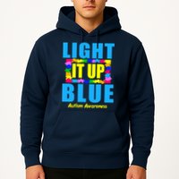 Light It Up Blue Autism Awareness Puzzle Pieces Hoodie