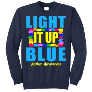 Light It Up Blue Autism Awareness Puzzle Pieces Sweatshirt