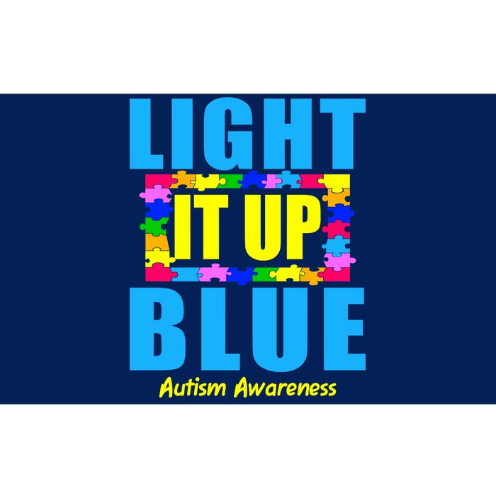 Light It Up Blue Autism Awareness Puzzle Pieces Bumper Sticker