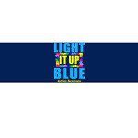 Light It Up Blue Autism Awareness Puzzle Pieces Bumper Sticker