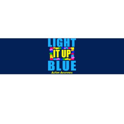 Light It Up Blue Autism Awareness Puzzle Pieces Bumper Sticker