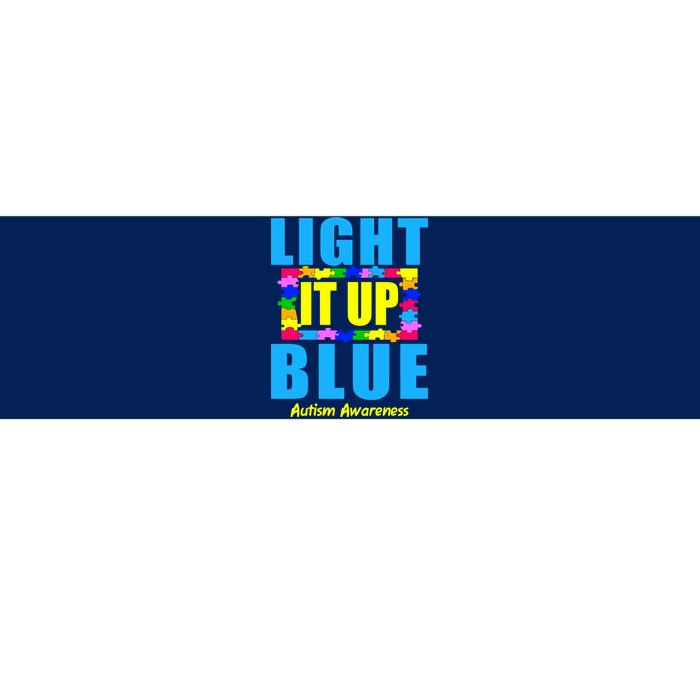 Light It Up Blue Autism Awareness Puzzle Pieces Bumper Sticker