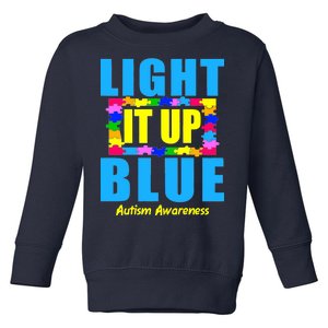 Light It Up Blue Autism Awareness Puzzle Pieces Toddler Sweatshirt