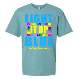 Light It Up Blue Autism Awareness Puzzle Pieces Sueded Cloud Jersey T-Shirt