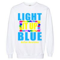 Light It Up Blue Autism Awareness Puzzle Pieces Garment-Dyed Sweatshirt