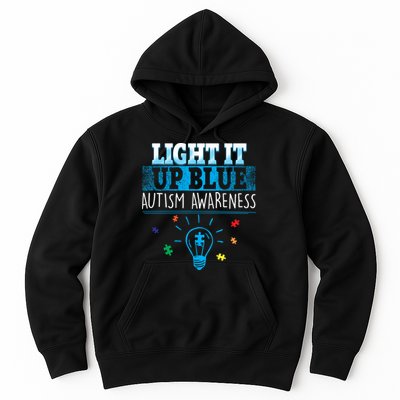 Light It Up Blue Autism Puzzle Bulb Hoodie
