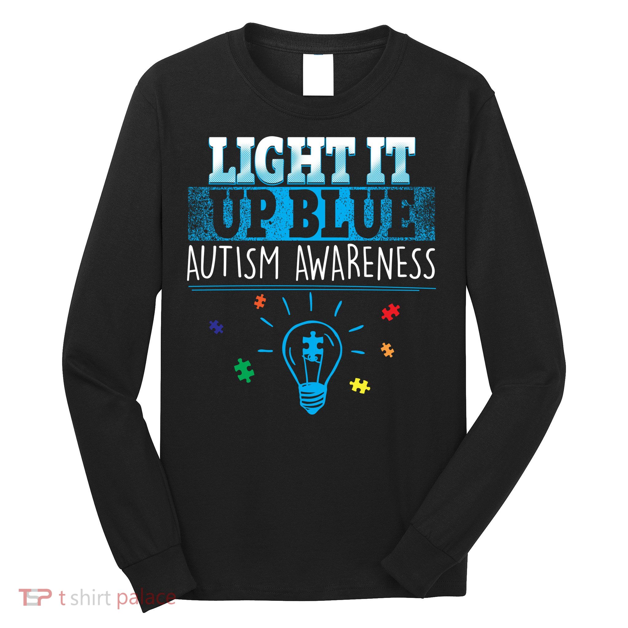 Light It Up Blue Autism Puzzle Bulb Long Sleeve Shirt
