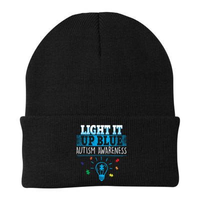 Light It Up Blue Autism Puzzle Bulb Beanie