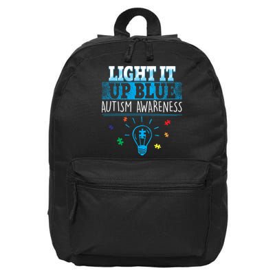Light It Up Blue Autism Puzzle Bulb 16 in Basic Backpack
