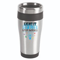 Light It Up Blue Autism Puzzle Bulb 16oz Travel Tumbler