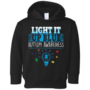 Light It Up Blue Autism Puzzle Bulb Toddler Hoodie