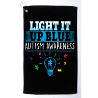 Light It Up Blue Autism Puzzle Bulb Golf Towel
