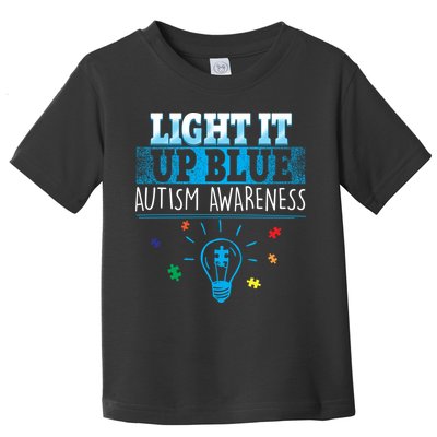 Light It Up Blue Autism Puzzle Bulb Toddler T-Shirt
