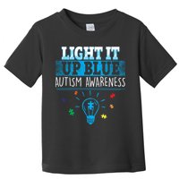 Light It Up Blue Autism Puzzle Bulb Toddler T-Shirt