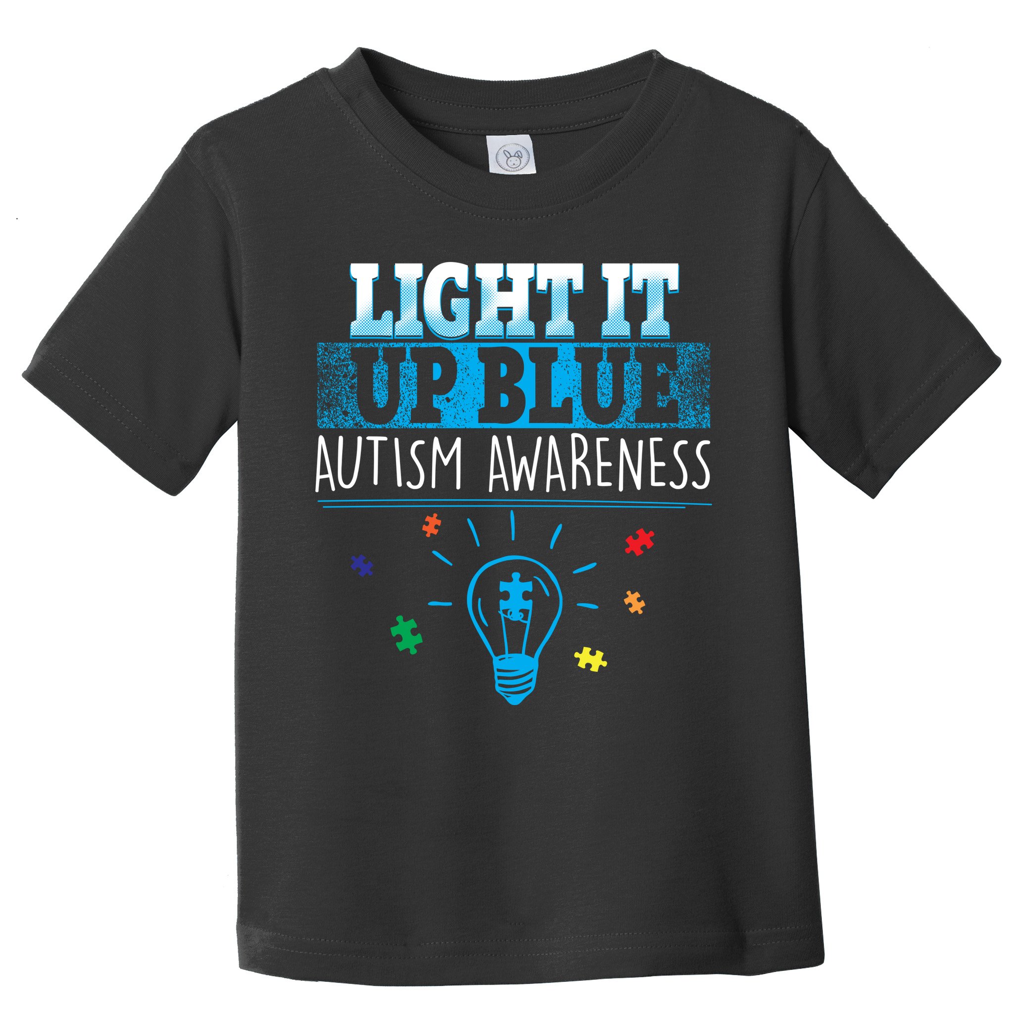 Light It Up Blue Autism Puzzle Bulb Toddler T-Shirt