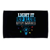 Light It Up Blue Autism Puzzle Bulb Microfiber Hand Towel