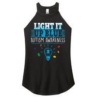 Light It Up Blue Autism Puzzle Bulb Women's Perfect Tri Rocker Tank