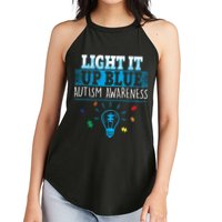 Light It Up Blue Autism Puzzle Bulb Women's Perfect Tri Rocker Tank