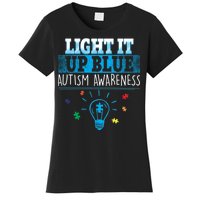 Light It Up Blue Autism Puzzle Bulb Women's T-Shirt