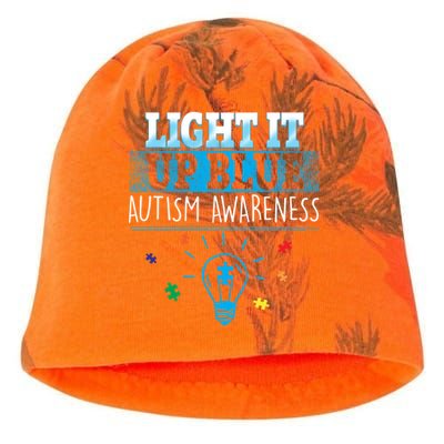 Light It Up Blue Autism Puzzle Bulb Kati - Camo Knit Beanie