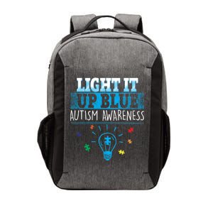 Light It Up Blue Autism Puzzle Bulb Vector Backpack