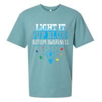 Light It Up Blue Autism Puzzle Bulb Sueded Cloud Jersey T-Shirt