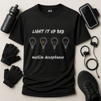 Light It Up Red Autism Acceptance Cooling Performance Crew T-Shirt