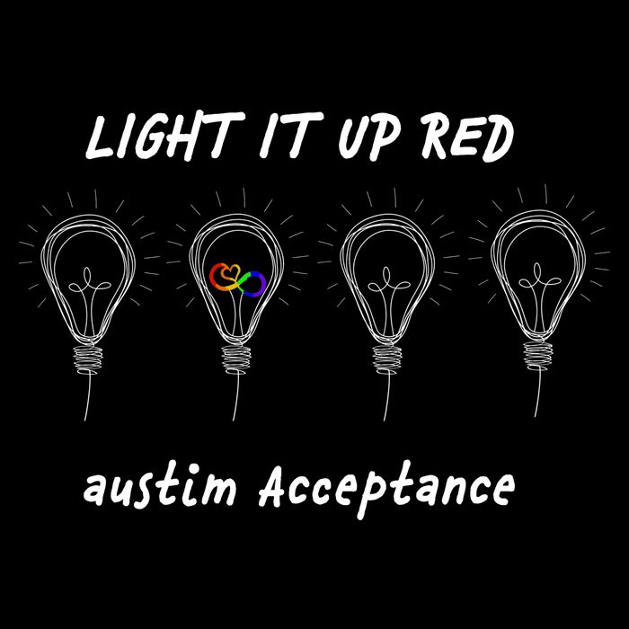 Light It Up Red Autism Acceptance 7-Panel Snapback Hat