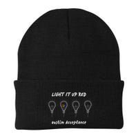 Light It Up Red Autism Acceptance Knit Cap Winter Beanie