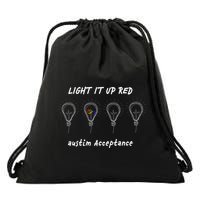 Light It Up Red Autism Acceptance Drawstring Bag