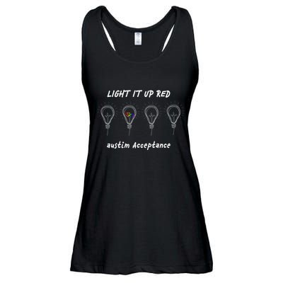 Light It Up Red Autism Acceptance Ladies Essential Flowy Tank