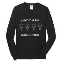 Light It Up Red Autism Acceptance Tall Long Sleeve T-Shirt