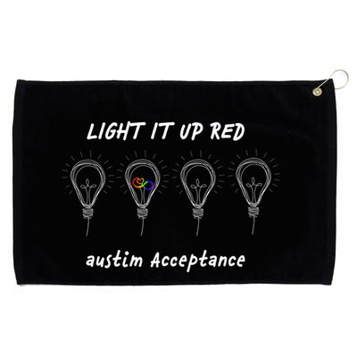 Light It Up Red Autism Acceptance Grommeted Golf Towel