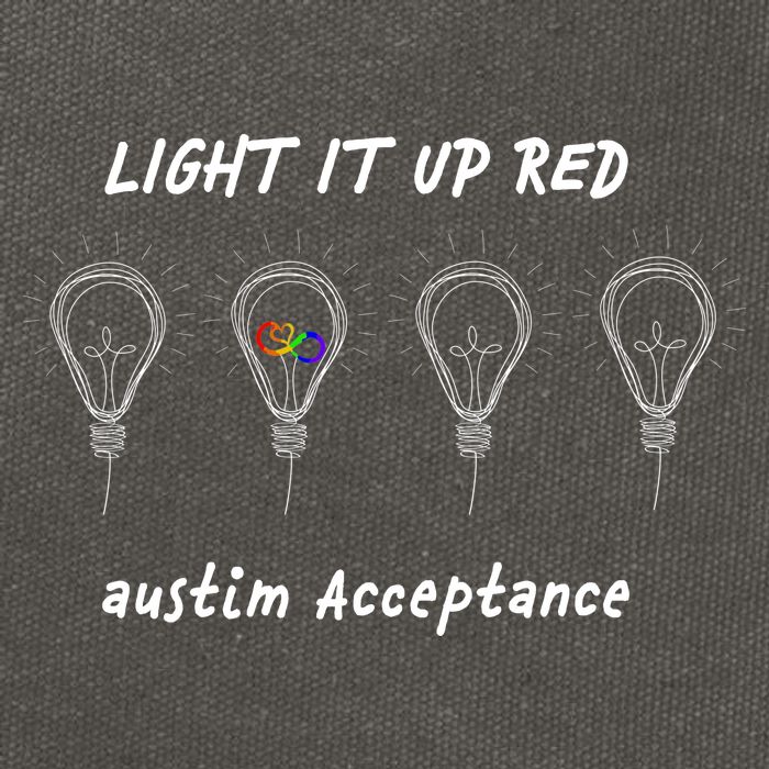 Light It Up Red Autism Acceptance Cotton Canvas Backpack