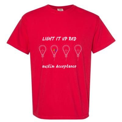 Light It Up Red Autism Acceptance Garment-Dyed Heavyweight T-Shirt