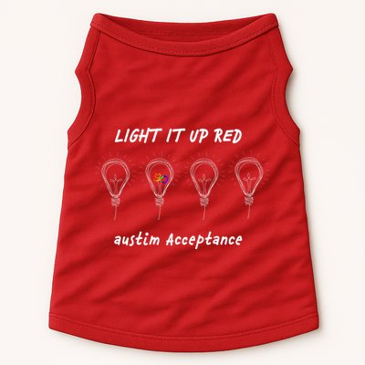 Light It Up Red Autism Acceptance Doggie Tank