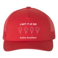 Light It Up Red Autism Acceptance Yupoong Adult 5-Panel Trucker Hat