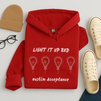 Light It Up Red Autism Acceptance Hoodie