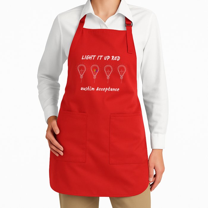 Light It Up Red Autism Acceptance Apron