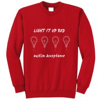 Light It Up Red Autism Acceptance Sweatshirt
