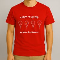 Light It Up Red Autism Acceptance T-Shirt