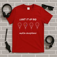 Light It Up Red Autism Acceptance T-Shirt