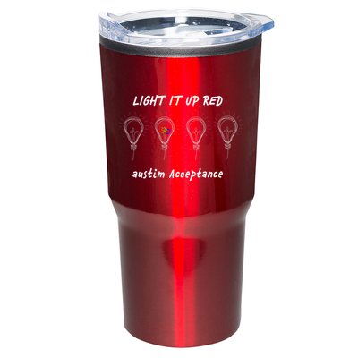 Light It Up Red Autism Acceptance Tumbler