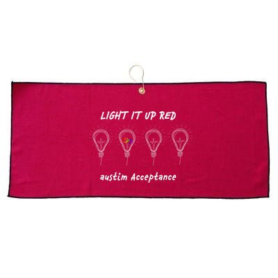 Light It Up Red Autism Acceptance Large Microfiber Waffle Golf Towel